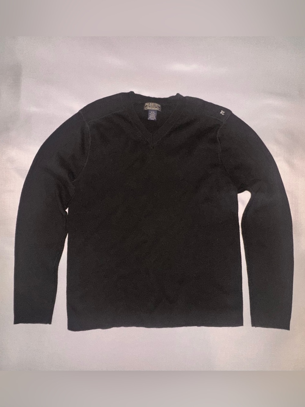 Vintage Polo Jeans Co. by Ralph Lauren Men's Black V-Neck Sweater - Classic Knit